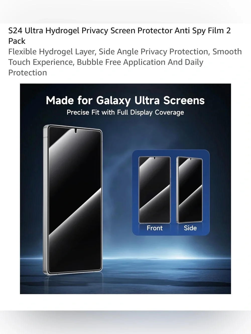 6.8inch Samsung Galaxy S24 ultra clear 2 pack screen protector -